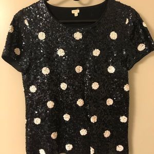Polka dot sequin top